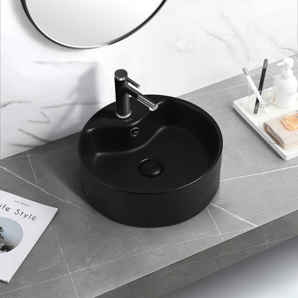 Раковина Abber Bequem 41 AC2104MB Черная матовая Раковина Abber Bequem 41 AC2104MB Черная матовая