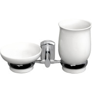 Стакан для зубных щеток с мыльницей WasserKRAFT K-24126 Хром