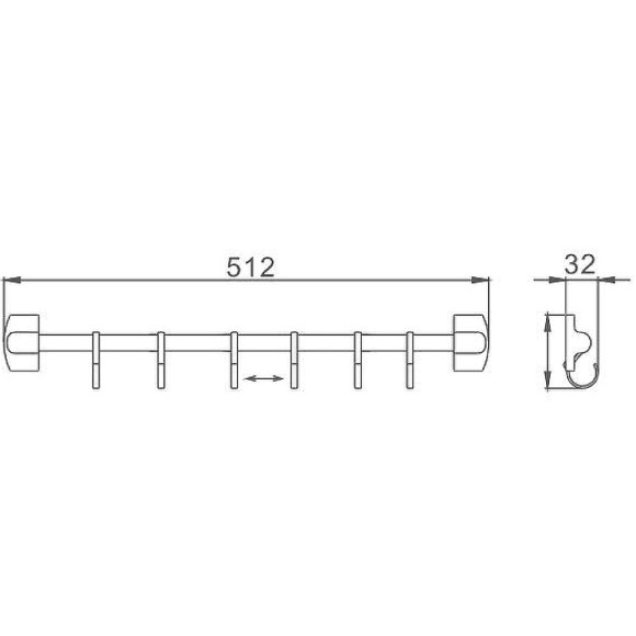 Вешалка для полотенец Haiba HB209-6 Хром Вешалка для полотенец Haiba HB209-6 Хром