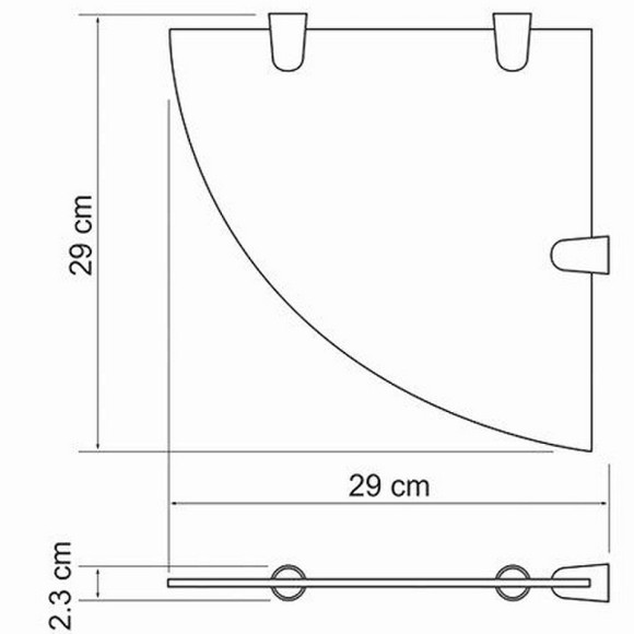 Стеклянная полка WasserKRAFT K-533 угловая Хром Стеклянная полка WasserKRAFT K-533 угловая Хром
