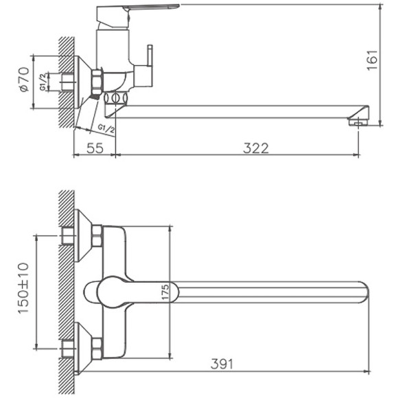 Смеситель для ванны Haiba HB22557-8 универсальный Белый Хром Смеситель для ванны Haiba HB22557-8 универсальный Белый Хром