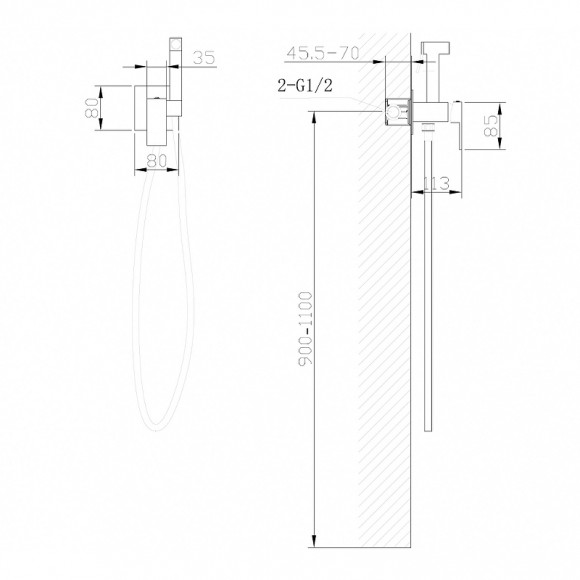 Гигиенический душ со смесителем Abber Daheim AF8226G Золото матовое Гигиенический душ со смесителем Abber Daheim AF8226G Золото матовое