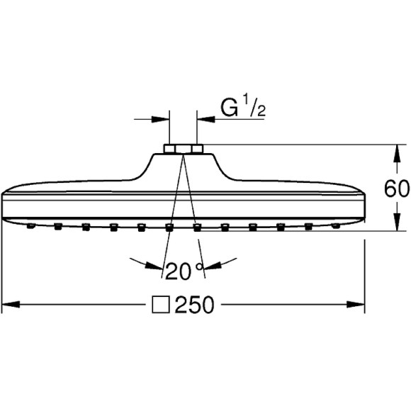 Верхний душ Grohe Tempesta 250 Cube 26681000 Хром