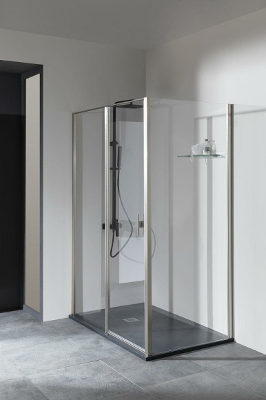 Душевая стенка Allen Brau Priority 90 3.31044.BA профиль Серебро браш стекло прозрачное