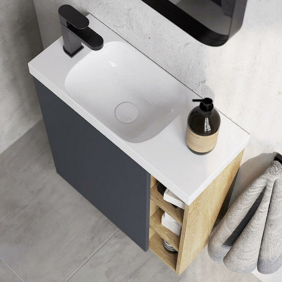 Корпус тумбы под раковину Aqwella Alba 60 L ALB0106LDD подвесной Дуб Давос Корпус тумбы под раковину Aqwella Alba 60 L ALB0106LDD подвесной Дуб Давос