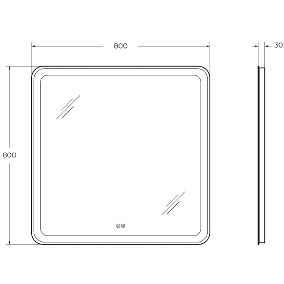 Зеркало Cezares Multicolore 80 CZR-SPC-MC-800-800-RGB-TCH с подсветкой с сенсорным выключателем и функцией памяти
