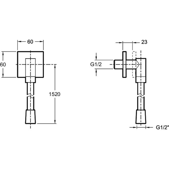 Душевой шланг Jacob Delafon E14714-CP с подсоединением Хром