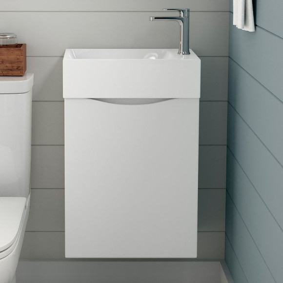 Тумба под раковину Art&Max Liberty-400-1D-SO-BL-R подвесная Белый глянец Тумба под раковину Art&Max Liberty-400-1D-SO-BL-R подвесная Белый глянец