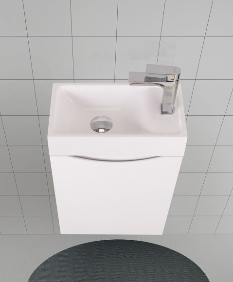 Тумба под раковину Art&Max Liberty-400-1D-SO-BL-R подвесная Белый глянец Тумба под раковину Art&Max Liberty-400-1D-SO-BL-R подвесная Белый глянец