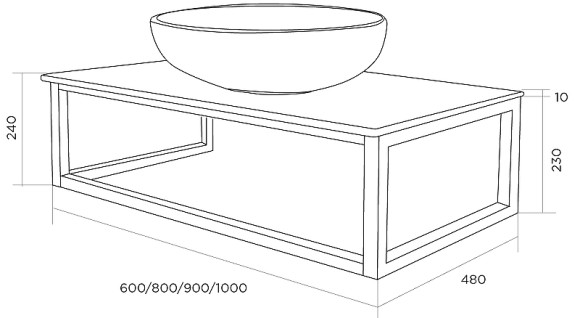 Столешница под раковину 1MarKa Loft 100 Ц0000008733 Светло-серый МА01 Nat
