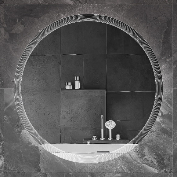 Зеркало Cezares Eco 80 CZR-SPC-ECO-800-LED-TCH с подсветкой с лазерной гравировкой и сенсорным выключателем