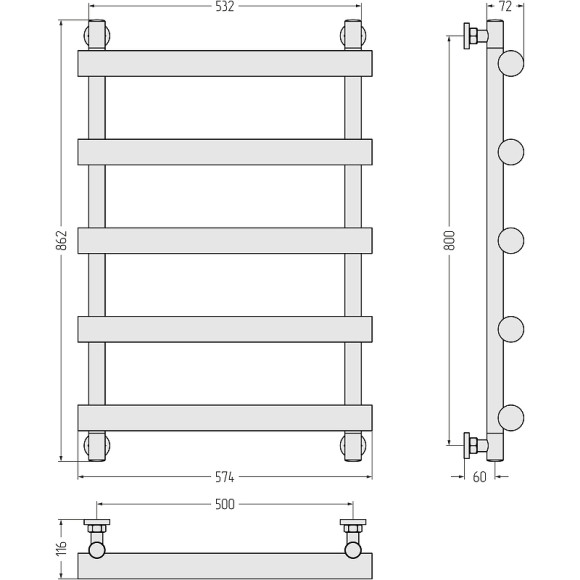 Водяной полотенцесушитель Сунержа Атлант 800x500 30-0226-8050 Белый матовый Водяной полотенцесушитель Сунержа Атлант 800x500 30-0226-8050 Белый матовый