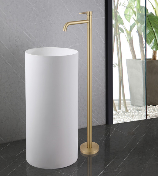 Смеситель для раковины Abber Wasser Kreis AF8140G Золото матовое