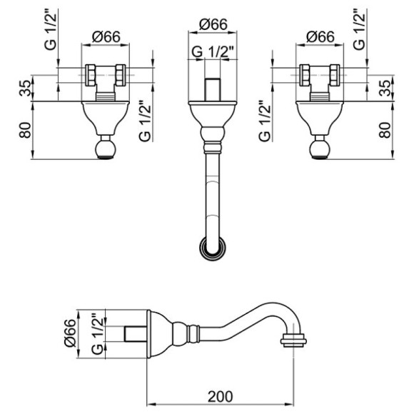 Смеситель для раковины Webert Dorian DO750404010 Золото Смеситель для раковины Webert Dorian DO750404010 Золото