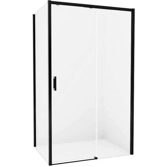 Душевой уголок New Trendy Prime Black 130х70 R D-0323A/D-0127B профиль Черный стекло прозрачное