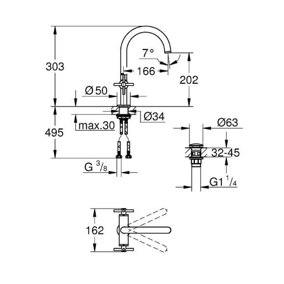 Смеситель для раковины Grohe Atrio 21019003 Хром