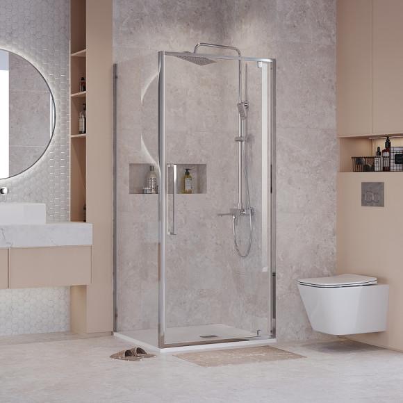 Душевой уголок Niagara Nova 80х100 NG-66-8A-A100-34 профиль Хром стекло прозрачное Душевой уголок Niagara Nova 80х100 NG-66-8A-A100-34 профиль Хром стекло прозрачное