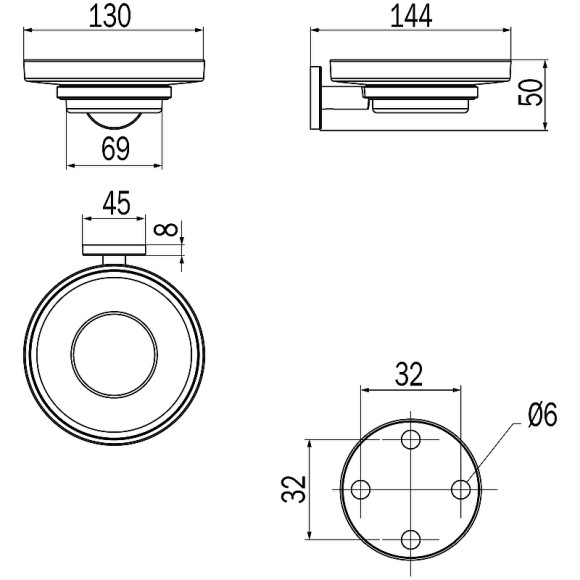 Мыльница Inda One A24110DR03 Золото