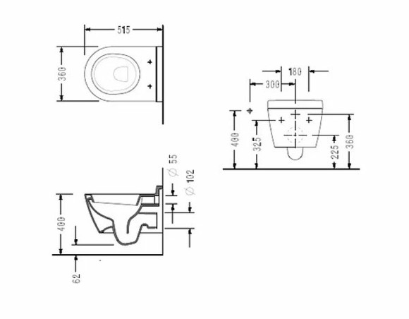 Унитаз Serel Smart SM25SL подвесной с сиденьем Микролифт
