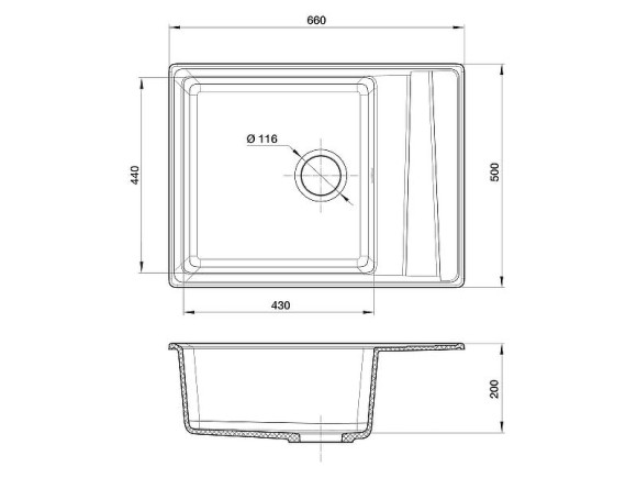 Кухонная мойка GranFest Level GF-LV-660L Графит Кухонная мойка GranFest Level GF-LV-660L Графит