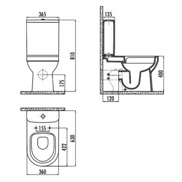 Унитаз компакт Creavit Letoon LT361-11CB00E-0000 Белый без бачка и сиденья Унитаз компакт Creavit Letoon LT361-11CB00E-0000 Белый без бачка и сиденья