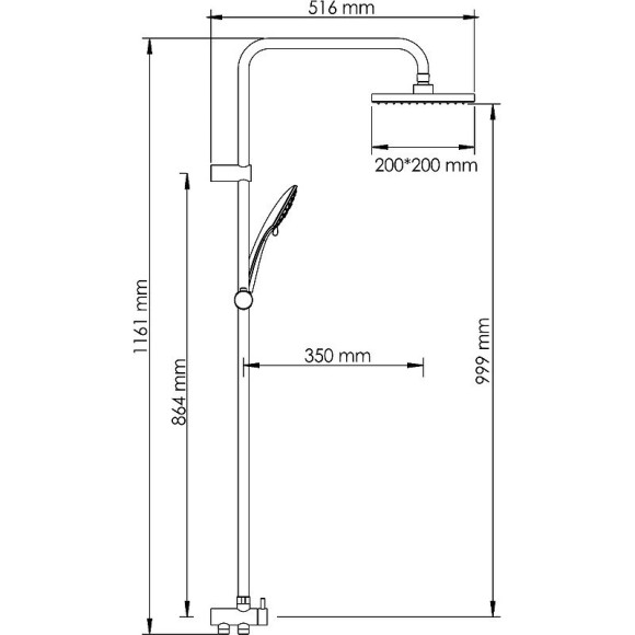 Душевая система WasserKRAFT A017 Хром Душевая система WasserKRAFT A017 Хром