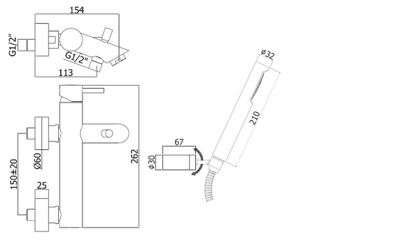 Смеситель для ванны Paffoni Light LIG023ST Сталь
