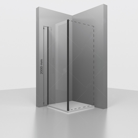 Душевая стенка RGW Z-050-3-B 80 352205308-14 профиль Черный стекло прозрачное