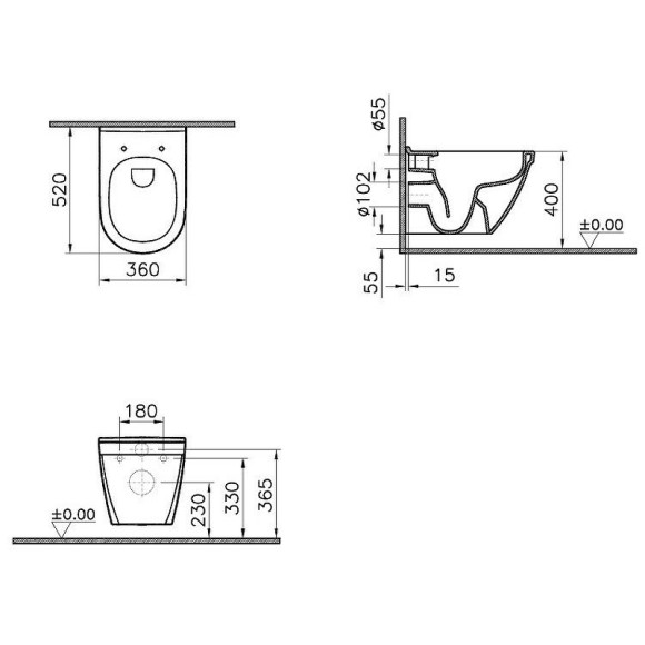 Комплект унитаза с инсталляцией Vitra S50 Rim-Ex 9003B003-7201 с сиденьем Микролифт и клавишей смыва Хром глянцевый