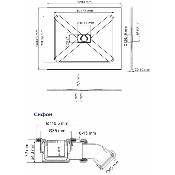 Душевой поддон из стеклопластика WasserKRAFT Elbe 120x100 74T10 Черный матовый Душевой поддон из стеклопластика WasserKRAFT Elbe 120x100 74T10 Черный матовый