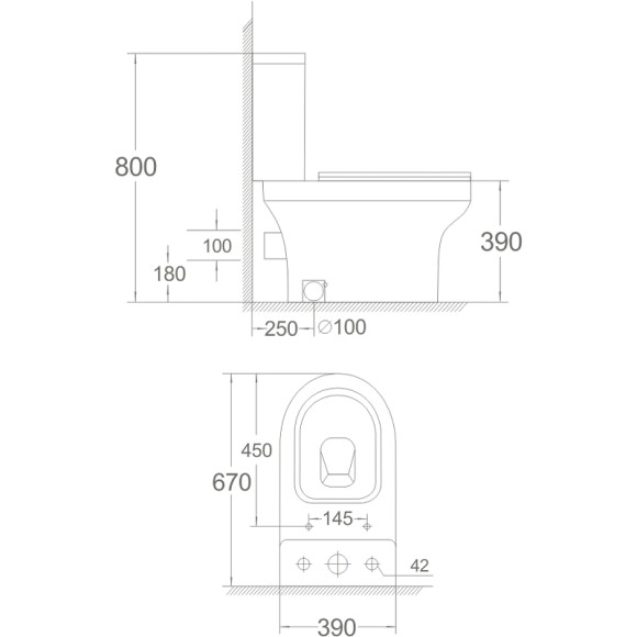 Унитаз компакт Agger AT04000 с бачком и сиденьем Микролифт Унитаз компакт Agger AT04000 с бачком и сиденьем Микролифт