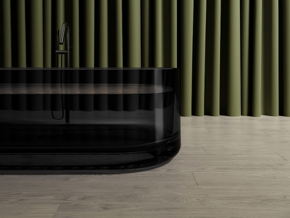 Ванна из полиэфирной смолы Abber Kristall 170х75 AT9708Onyx Черная без гидромассажа