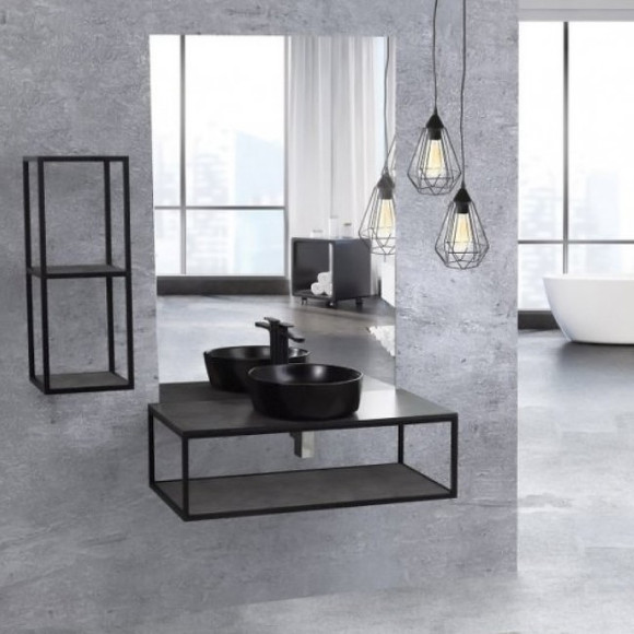 Полка Cezares Cadro 30 CADRO-30/30/80-2C-SO-MET-ST Черная матовая Полка Cezares Cadro 30 CADRO-30/30/80-2C-SO-MET-ST Черная матовая