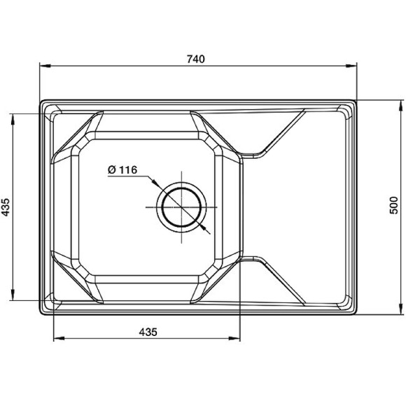 Кухонная мойка GranFest Unique GF-U-740L Серая Кухонная мойка GranFest Unique GF-U-740L Серая