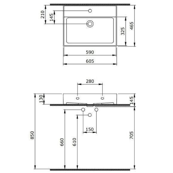 Раковина Berges Ego 60 182003 Белая глянцевая Раковина Berges Ego 60 182003 Белая глянцевая