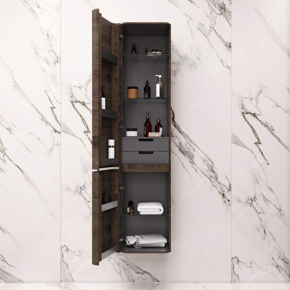 Шкаф пенал AM.PM Sensation 40 L M30CHL0406TF подвесной Табачный дуб