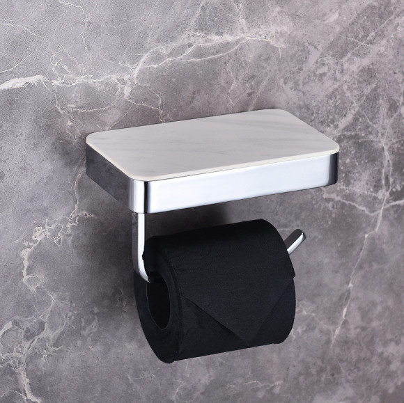 Держатель туалетной бумаги Abber Westen AA1730 с полкой Хром