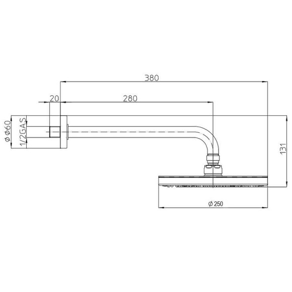 Верхний душ Bossini Elios H19412G.073 Черный матовый Верхний душ Bossini Elios H19412G.073 Черный матовый