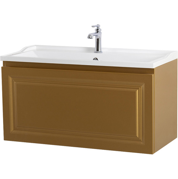 Тумба под раковину Cezares Giubileo 100 GIUBILEO-N-100-1C-SO-BORO-P подвесная Брашированное золото