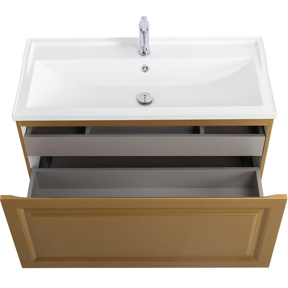 Тумба под раковину Cezares Giubileo 100 GIUBILEO-N-100-1C-SO-BORO-P подвесная Брашированное золото