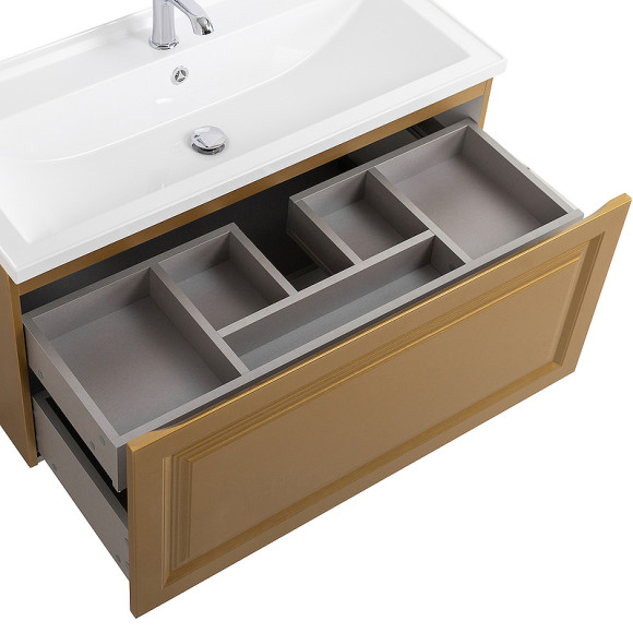 Тумба под раковину Cezares Giubileo 100 GIUBILEO-N-100-1C-SO-BORO-P подвесная Брашированное золото