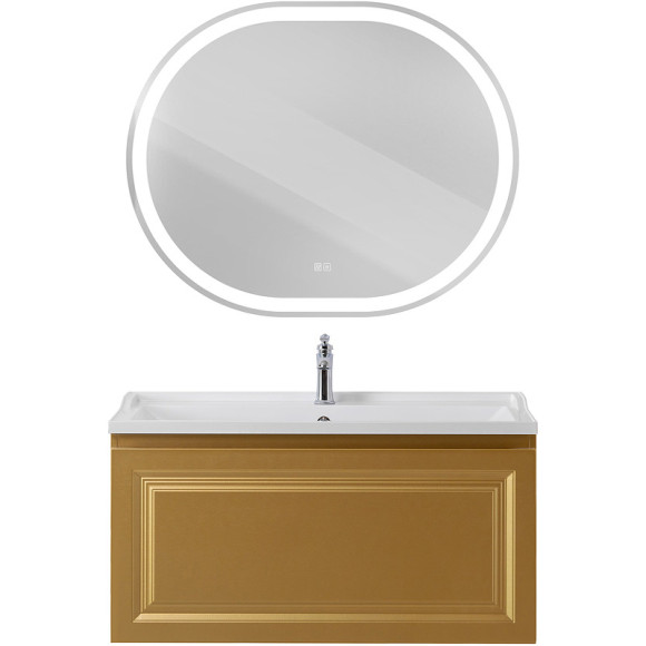 Тумба под раковину Cezares Giubileo 100 GIUBILEO-N-100-1C-SO-BORO-P подвесная Брашированное золото