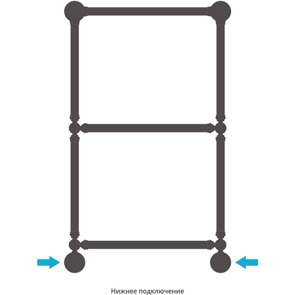 Водяной полотенцесушитель Сунержа Ренессанс 1304 860х500 00-0280-8650 Хром