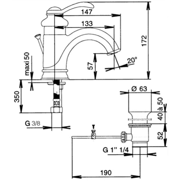 Смеситель для раковины Jacob Delafon Fairfax E72090-CP Хром