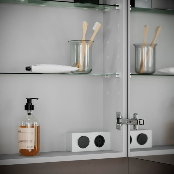 Зеркальный шкаф Sancos Hilton 80 Z800 с подсветкой Серый Зеркальный шкаф Sancos Hilton 80 Z800 с подсветкой Серый