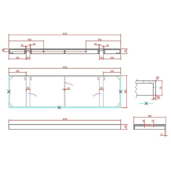 Столешница под раковину Boheme Armadi Art Flat 160 869-160-CLCT Белый мрамор