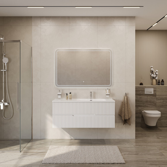 Тумба под раковину Cezares Duet-N 120 R DUET-N-1200-2C-SO-BL-R подвесная Bianco Lucido