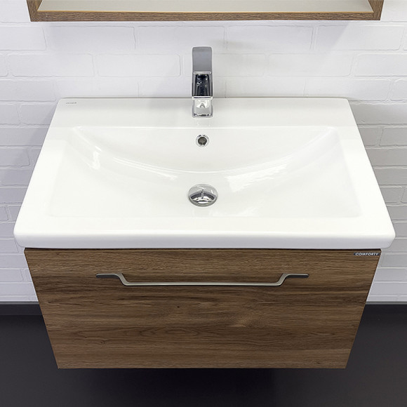 Тумба с раковиной Comforty Томари 70 00-00001279 подвесная Дуб тёмно-коричневый Тумба с раковиной Comforty Томари 70 00-00001279 подвесная Дуб тёмно-коричневый