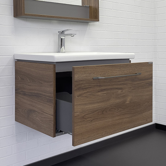Тумба с раковиной Comforty Томари 70 00-00001279 подвесная Дуб тёмно-коричневый Тумба с раковиной Comforty Томари 70 00-00001279 подвесная Дуб тёмно-коричневый