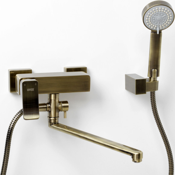 Смеситель для ванны WasserKRAFT Exter 1602L универсальный Светлая бронза Смеситель для ванны WasserKRAFT Exter 1602L универсальный Светлая бронза